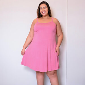 Vestido Plus Size Alcinha Soltinho Elegante