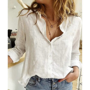 camisa-de-linho-feminina-manga-comprida-solta-elegante