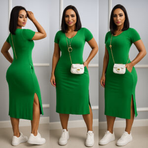 Vestido Midi Estampado Verão Feminino Elegante